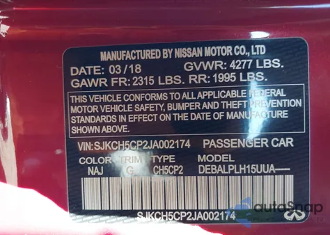 2018 Infiniti Qx30 Pure из США, поврежденный, VIN SJKCH5CP2JA002174